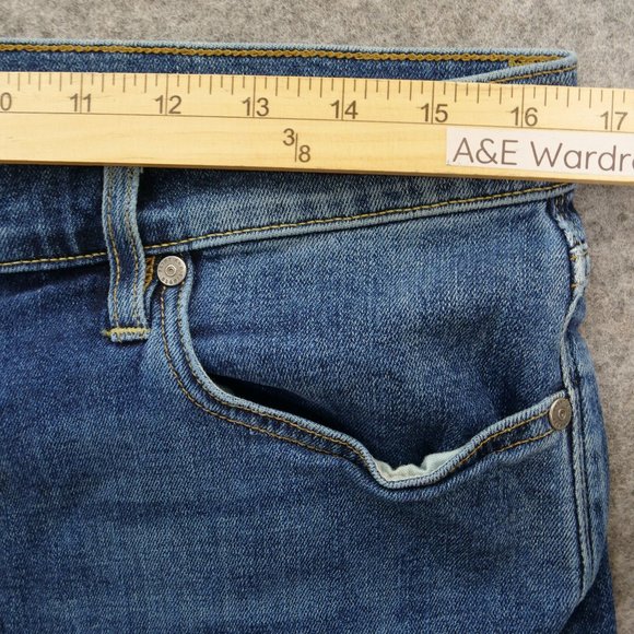 Flint and Tinder Jeans Mens 33 Blue Slim Tapered Mid Rise Medium Zip Fly - Picture 11 of 16